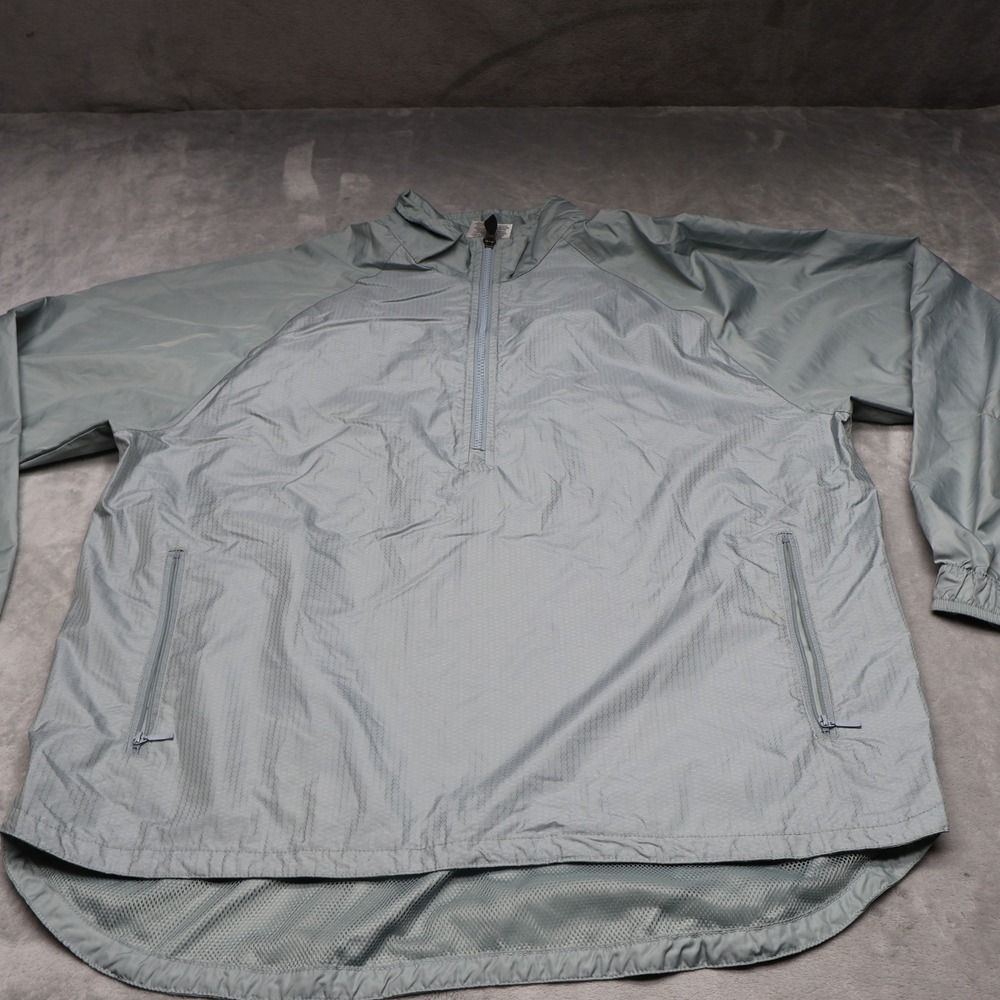 Adidas Jacket Mens Large Gray 1/4 Zip Pullover Light Packable Windbreaker VTG